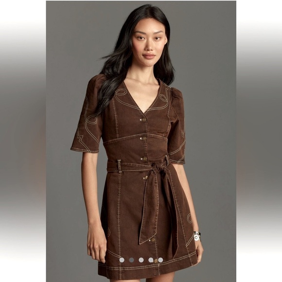 🎉RARE 🎉🌟LAST ONE🌟Anthropologie NWT Love The Label Ines Denim
Mini Dress size L. - Picture 4 of 12